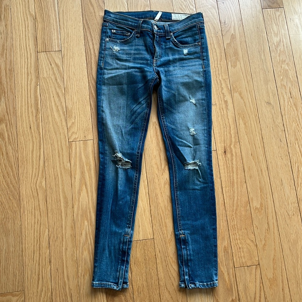 Rag and bone zipper capri denim jeans